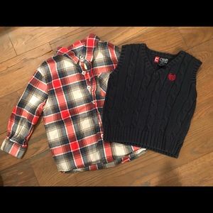 Button Down with Sweater Vest